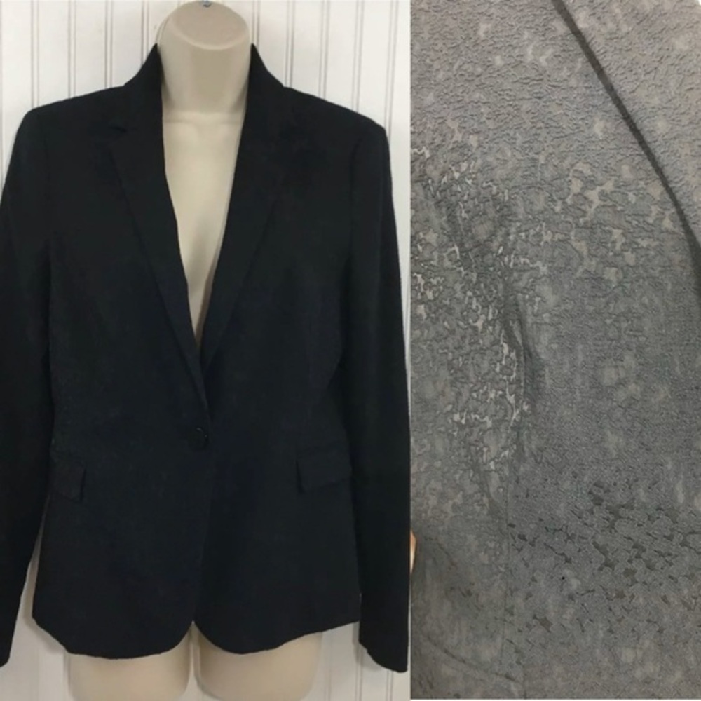 NWT Zara single breast lace overlay blazer black